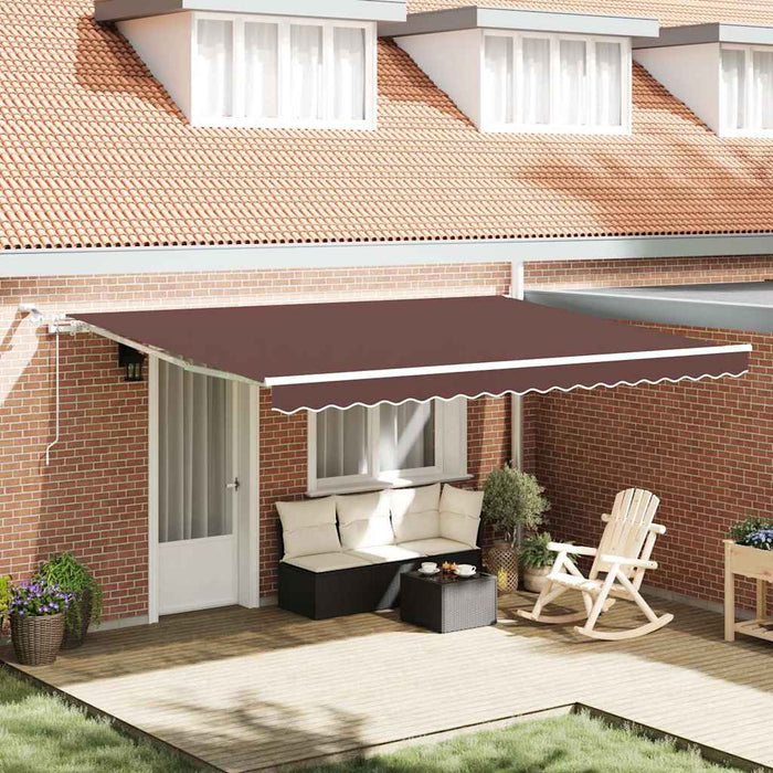 Copertina retractabilă automat cu LED, maro, 450x300 cm - WALTI WALTI