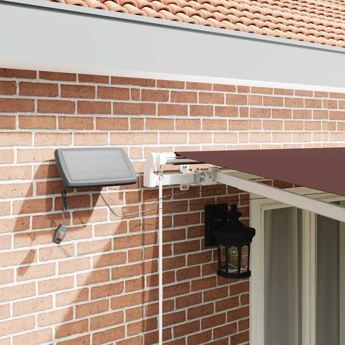 Copertină retractabilă manual cu LED, maro, 500x300 cm - WALTI WALTI