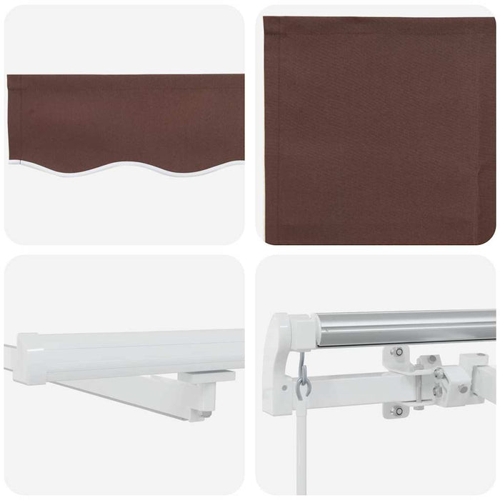 Copertină retractabilă manual cu LED, maro, 600x300 cm - WALTI WALTI