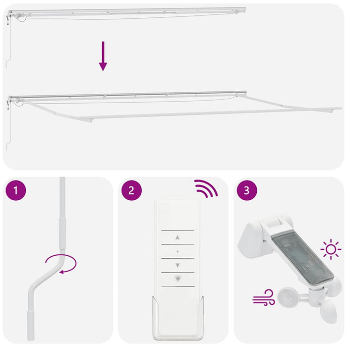 Copertină retractabilă automat cu LED, maro, 600x300 cm - WALTI WALTI