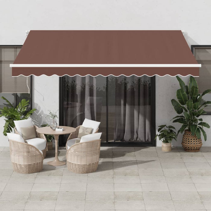 Copertina retractabilă manual, maro, 400x350 cm - WALTI WALTI