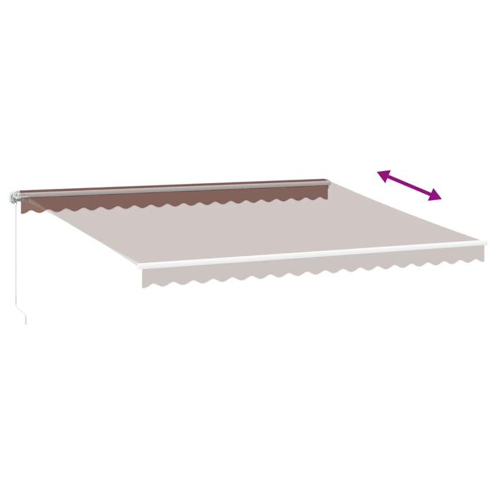 Copertina retractabilă manual cu LED, maro, 450x350 cm - WALTI WALTI
