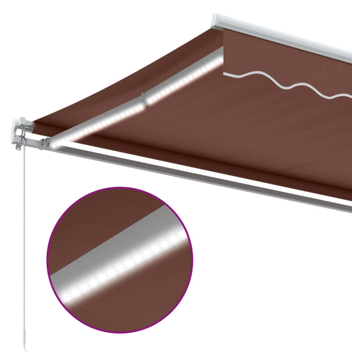 Copertina retractabilă manual cu LED, maro, 450x350 cm - WALTI WALTI