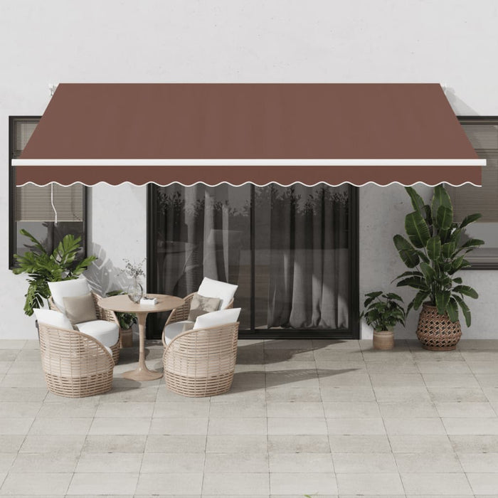 Copertina retractabilă automat cu LED, maro, 450x350 cm - WALTI WALTI