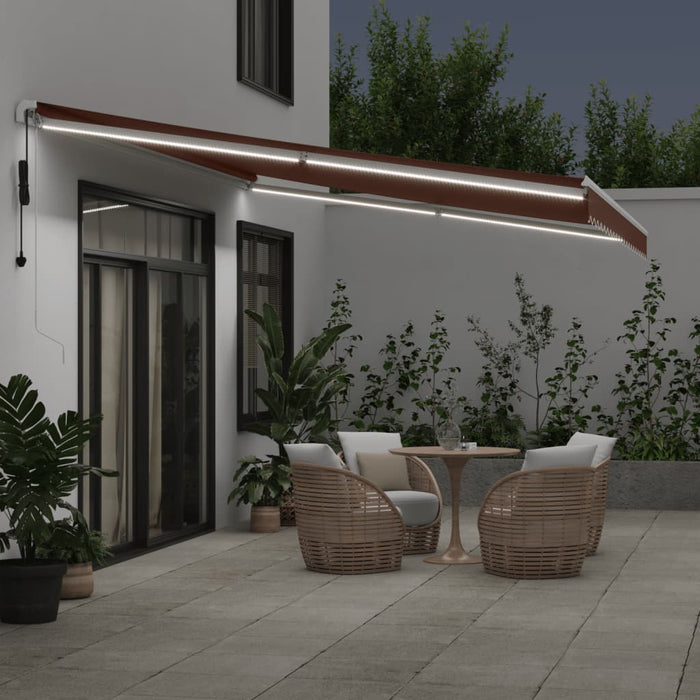 Copertina retractabilă automat cu LED, maro, 500x350 cm - WALTI WALTI