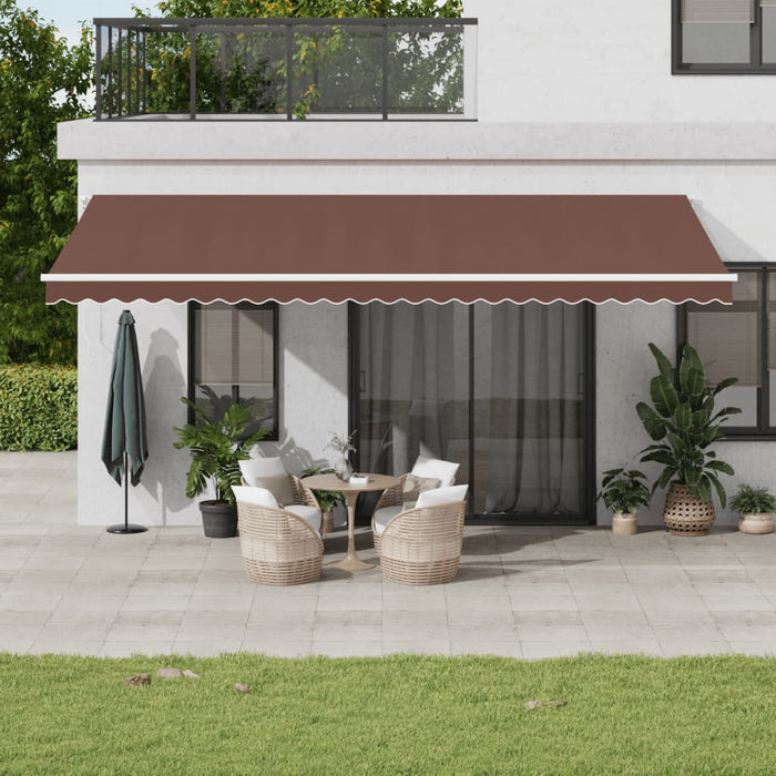 Copertină retractabilă Maro și alb 600 × 350 cm WALTI
