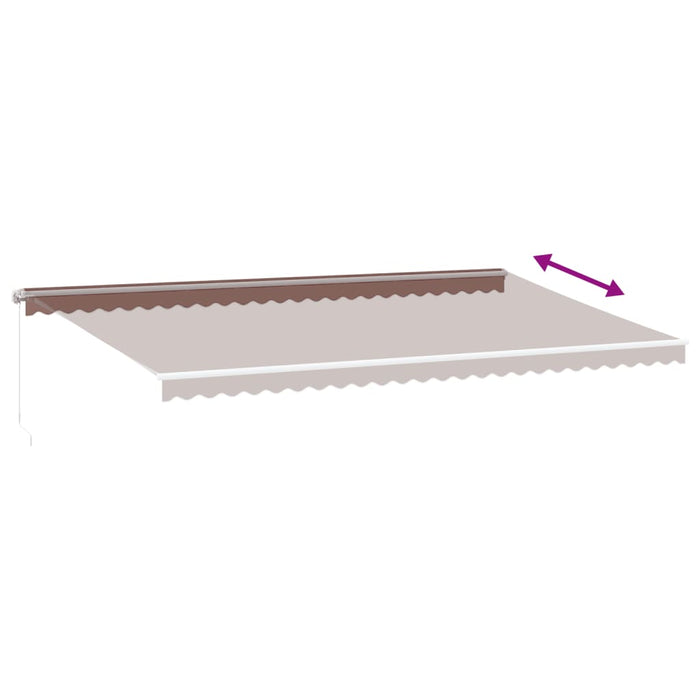 Copertina retractabilă manual cu LED, maro, 600x350 cm - WALTI WALTI