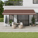 Copertina retractabilă automat cu LED, maro, 600x350 cm - WALTI WALTI