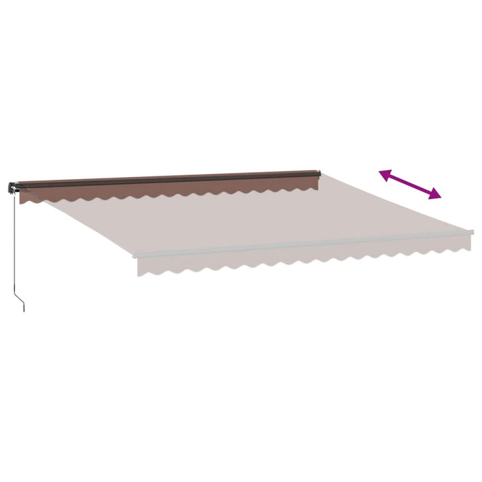 Copertina retractabilă manual cu LED-uri, maro, 450x350 cm - WALTI WALTI