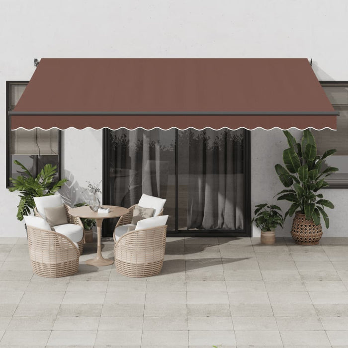 Copertina retractabilă manual cu LED-uri, maro, 450x350 cm - WALTI WALTI