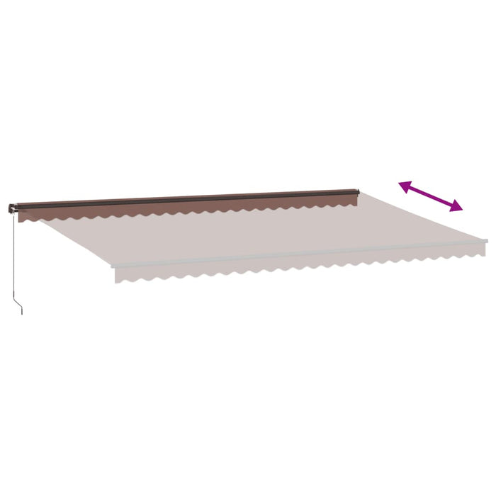 Copertina retractabilă manual cu LED-uri, maro, 600x350 cm - WALTI WALTI