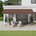 Copertina retractabilă manual cu LED-uri, maro, 600x350 cm - WALTI WALTI