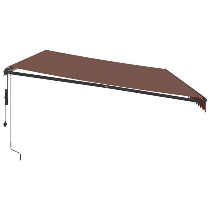 Copertina retractabilă automat cu LED-uri, maro, 600x350 cm - WALTI WALTI