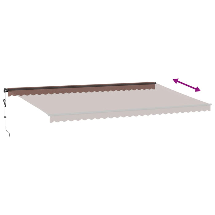 Copertina retractabilă automat cu LED-uri, maro, 600x350 cm - WALTI WALTI