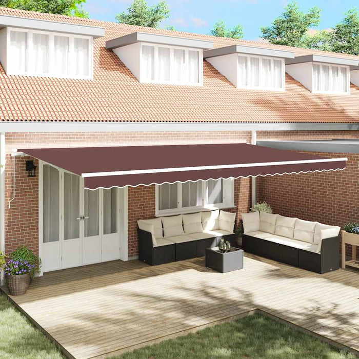 Copertină retractabilă manual, maro, 600x300 cm - WALTI WALTI