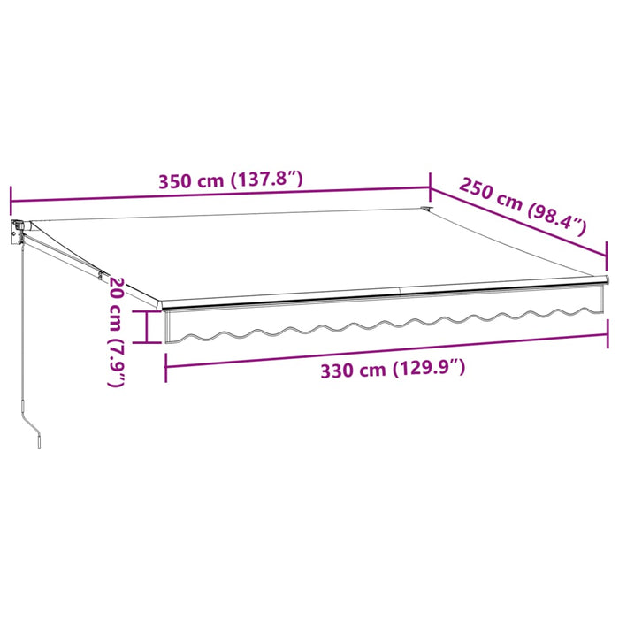 Copertină retractabilă manual, maro, 350x250 cm WALTI