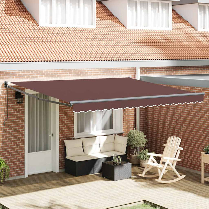 Copertină retractabilă manual, maro, 400x300 cm - WALTI WALTI