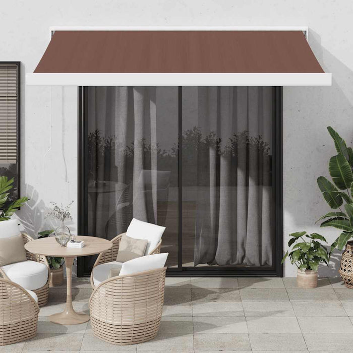 Copertină retractabilă manual, maro, 350x250 cm - WALTI WALTI