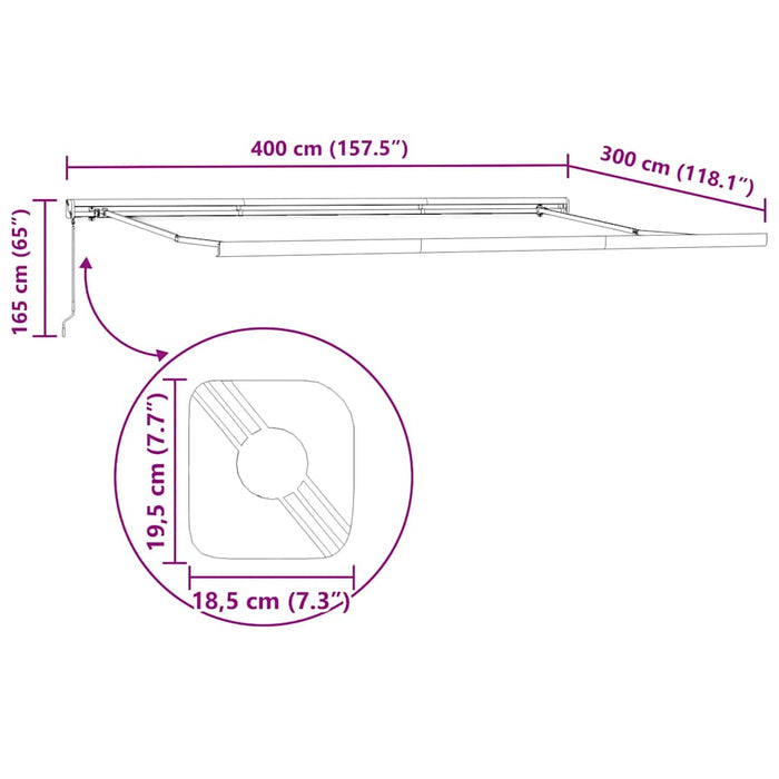 Copertină retractabilă manual, maro, 400x300 cm WALTI