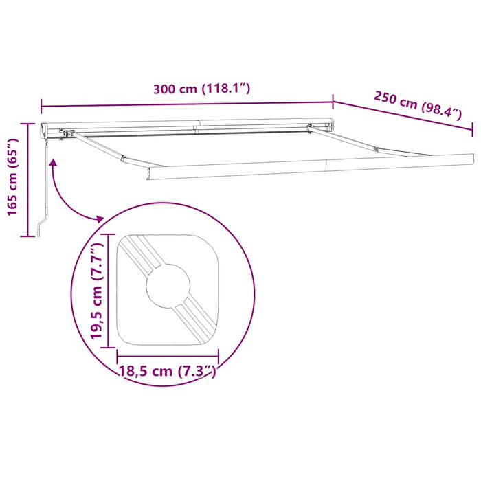 Copertină retractabilă manual, maro, 300x250 cm - WALTI WALTI