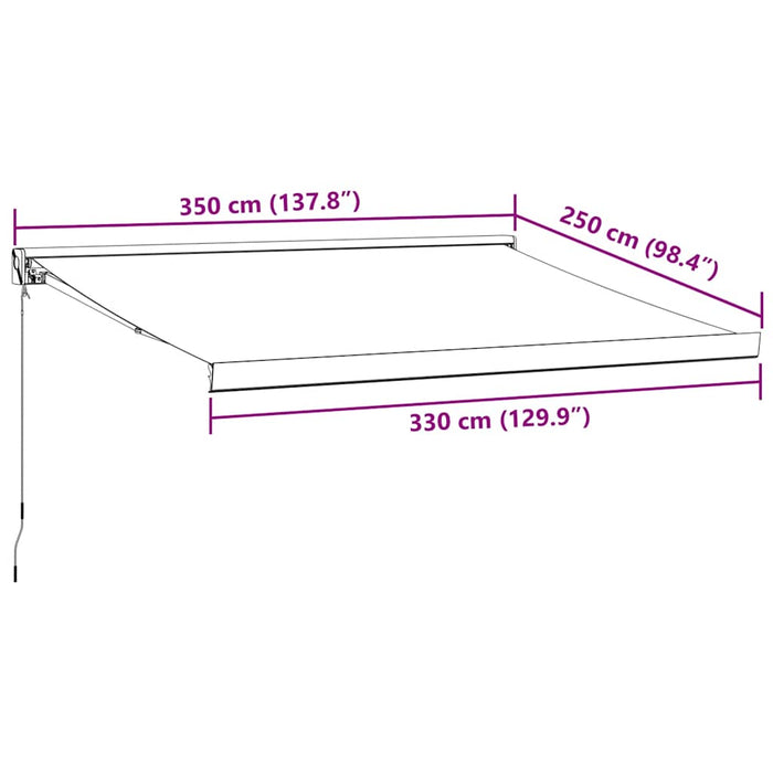 Copertină retractabilă manual, maro, 350x250 cm WALTI