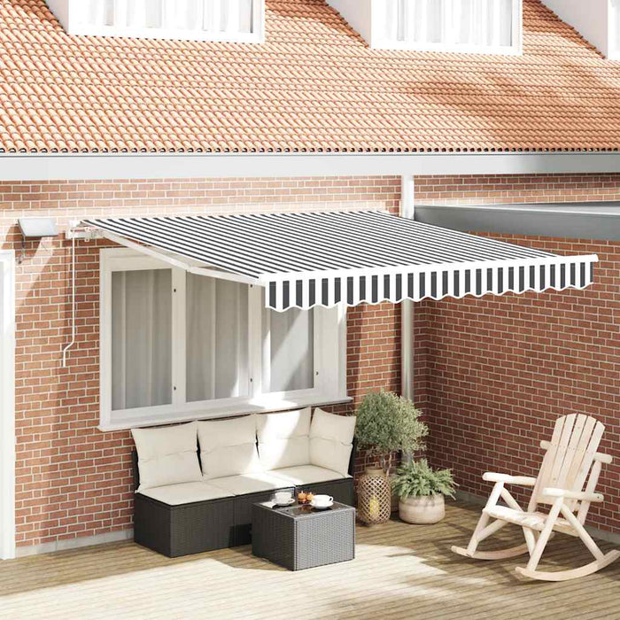 Copertină retractabilă manual cu LED, antracit/alb, 300x250 cm WALTI