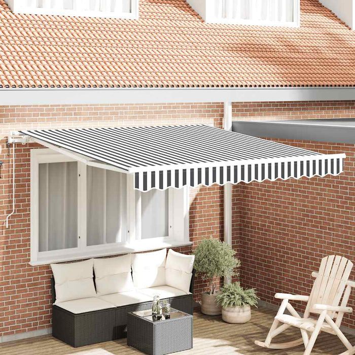 Copertină retractabilă automat, antracit/alb, 300x250 cm - WALTI WALTI