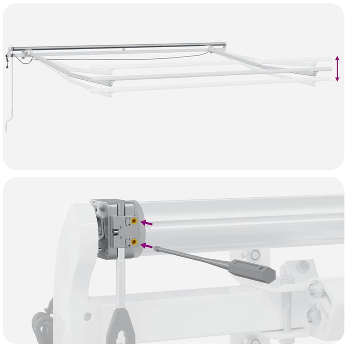 Copertină retractabilă automat cu LED, antracit/alb, 300x250 cm - WALTI WALTI