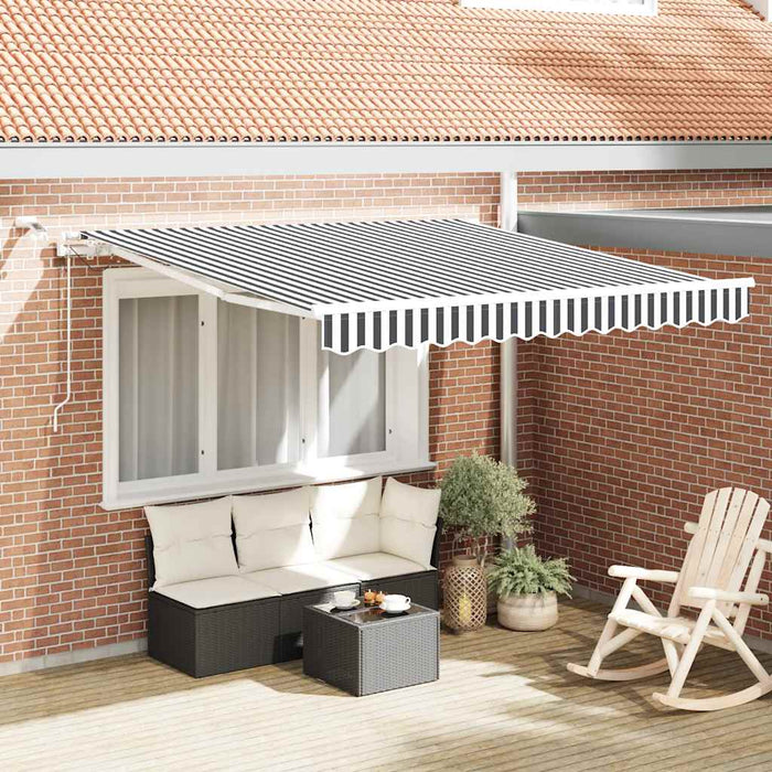 Copertină retractabilă automat cu LED, antracit/alb, 300x250 cm - WALTI WALTI