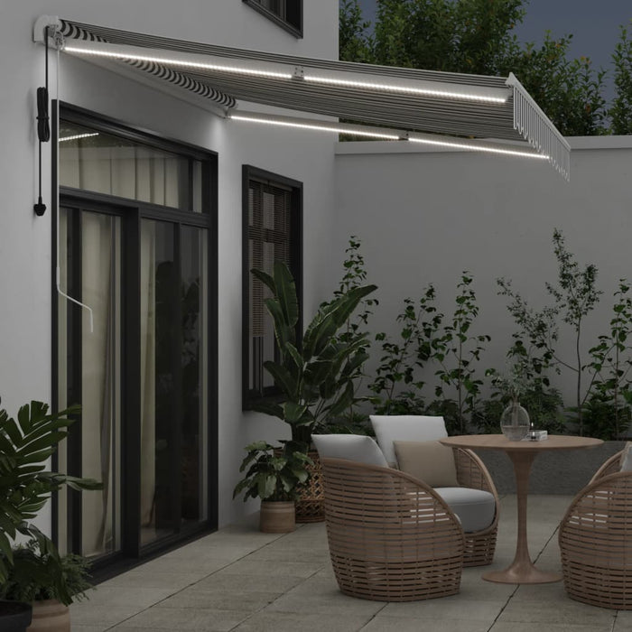 Copertină retractabilă automat cu LED, antracit/alb, 350x250 cm - WALTI WALTI