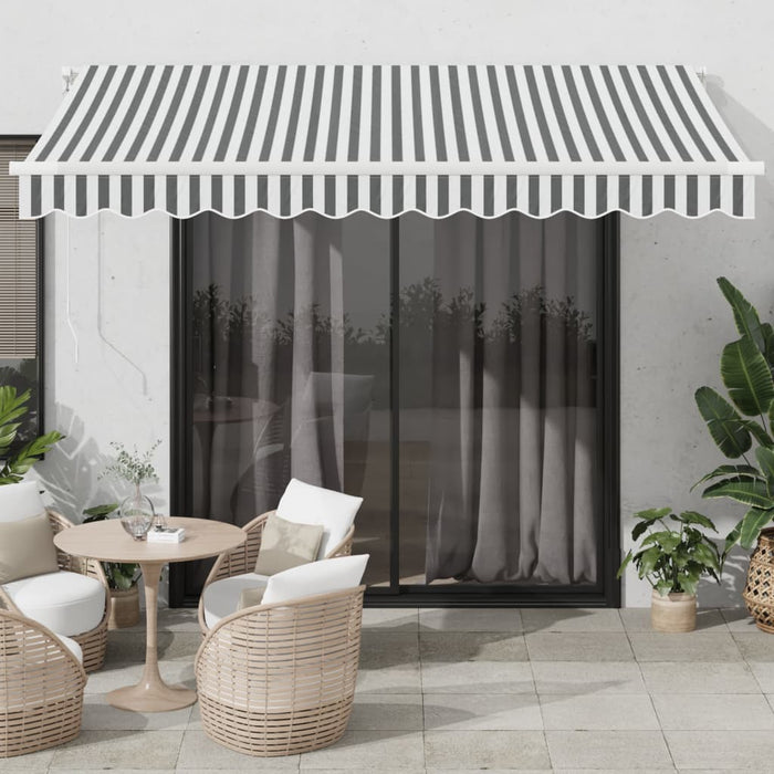 Copertină retractabilă automat cu LED, antracit/alb, 350x250 cm - WALTI WALTI