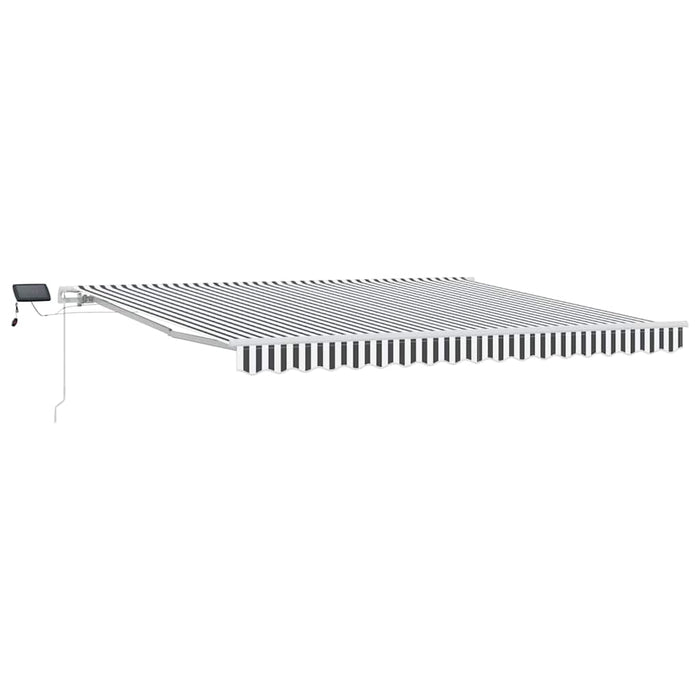 Copertină retractabilă manual cu LED, antracit/alb, 400x300 cm - WALTI WALTI