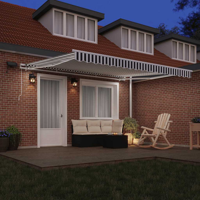 Copertină retractabilă manual cu LED, antracit/alb, 400x300 cm - WALTI WALTI