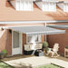 Copertină retractabilă manual cu LED, antracit/alb, 400x300 cm - WALTI WALTI