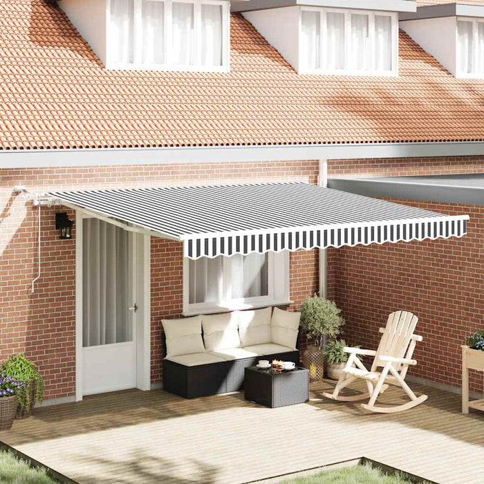 Copertină retractabilă automat cu LED, antracit/alb, 400x300 cm - WALTI WALTI