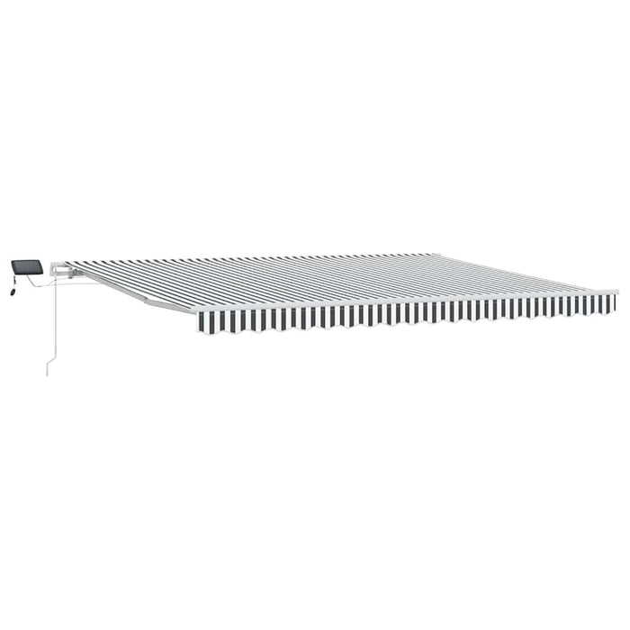 Copertină retractabilă manual cu LED, antracit/alb, 450x300 cm - WALTI WALTI