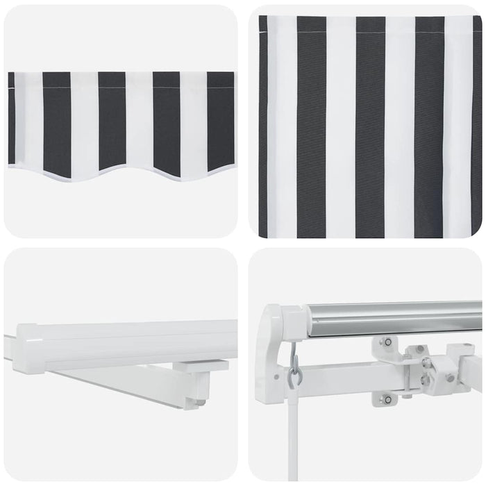 Copertină retractabilă manual cu LED, antracit/alb, 450x300 cm - WALTI WALTI