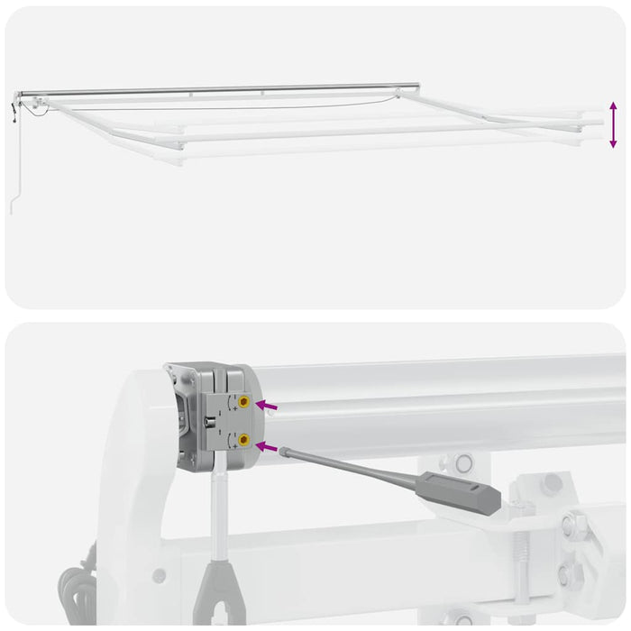 Copertină retractabilă automat cu LED, antracit/alb, 450x300 cm - WALTI WALTI