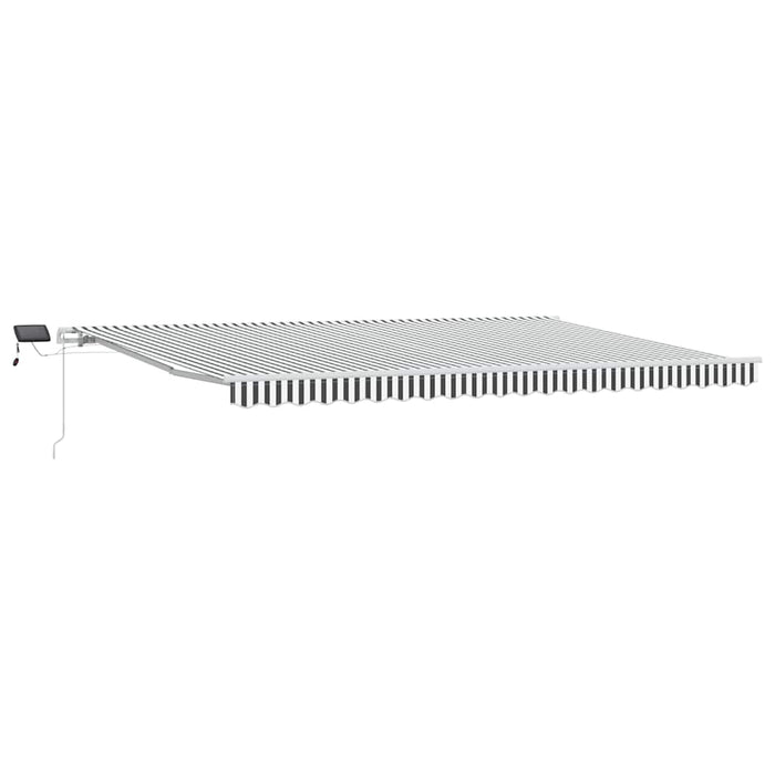 Copertină retractabilă manual cu LED, antracit/alb, 500x300 cm - WALTI WALTI