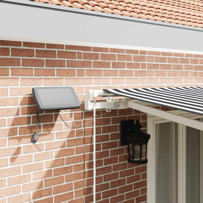 Copertină retractabilă manual cu LED, antracit/alb, 500x300 cm - WALTI WALTI