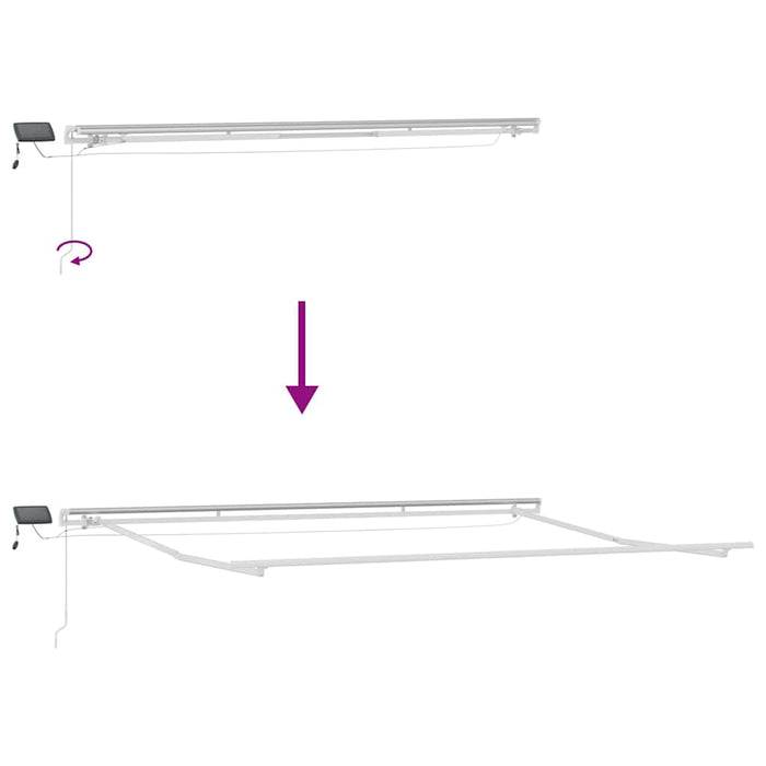Copertină retractabilă manual cu LED, antracit/alb, 500x300 cm - WALTI WALTI