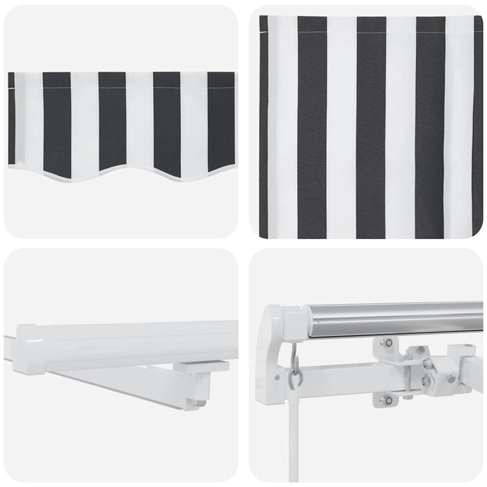 Copertină retractabilă manual cu LED, antracit/alb, 500x300 cm - WALTI WALTI
