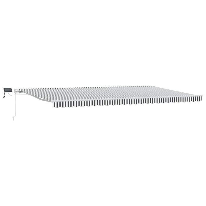 Copertină retractabilă manual cu LED, antracit/alb, 600x300 cm - WALTI WALTI