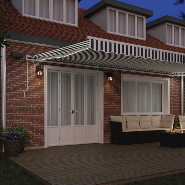 Copertină retractabilă manual cu LED, antracit/alb, 600x300 cm - WALTI WALTI