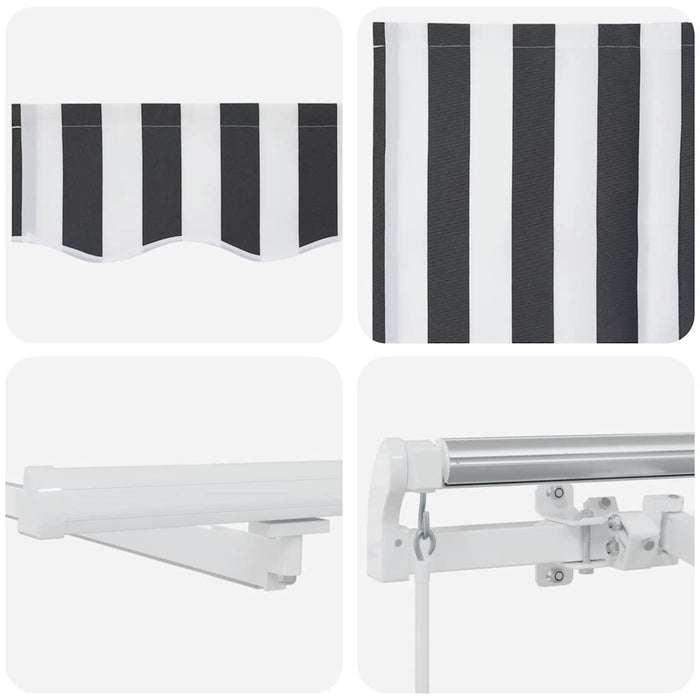 Copertină retractabilă manual cu LED, antracit/alb, 600x300 cm - WALTI WALTI