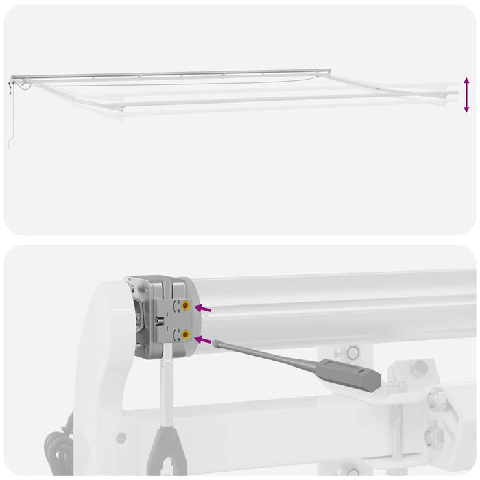 Copertină retractabilă automat cu LED, antracit/alb, 600x300 cm - WALTI WALTI