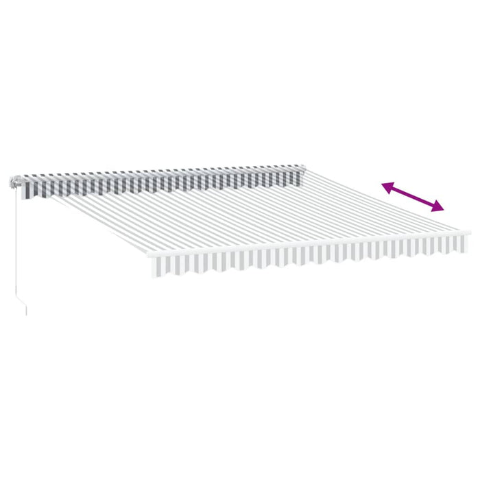 Copertină retractabilă manual cu LED, antracit/alb, 400x350 cm - WALTI WALTI