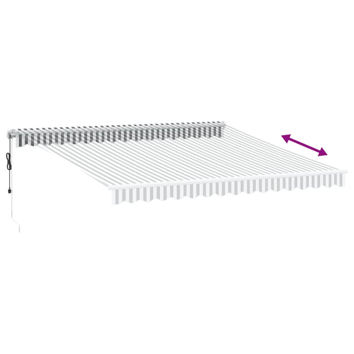 Copertină retractabilă automat, antracit/alb, 400x350 cm - WALTI WALTI