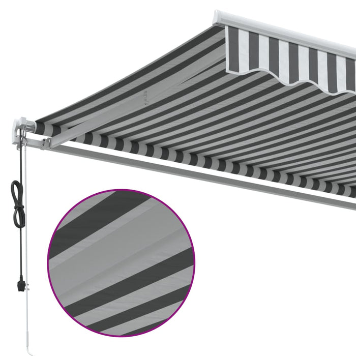 Copertină retractabilă automat, antracit/alb, 400x350 cm - WALTI WALTI