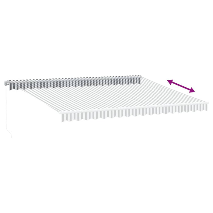 Copertină retractabilă manual, antracit/alb, 450x350 cm - WALTI WALTI